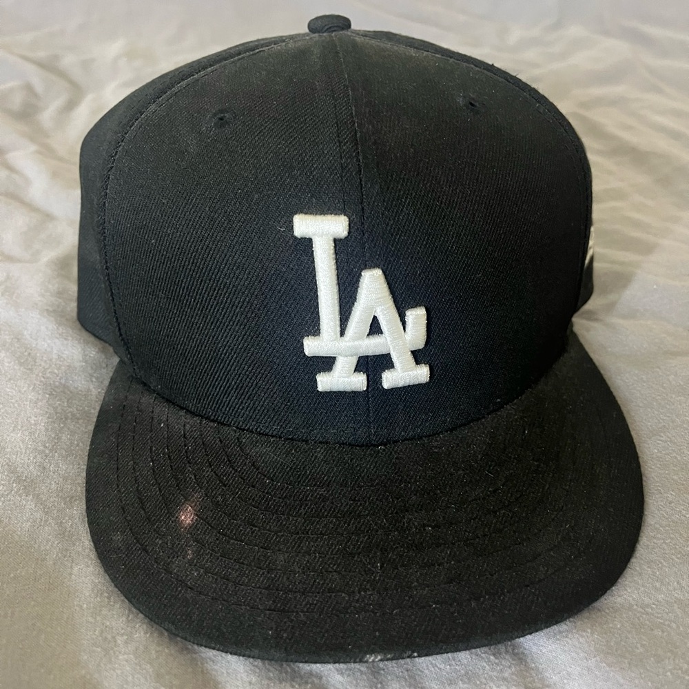 New Era Black Kids Cap with White LA Logo